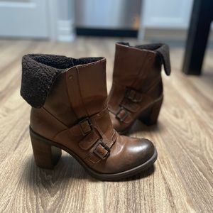 Brown Aldo 3.5 inch heel boots